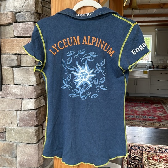 Alp n Rock, v-neck T-shirt, blue, size 3/M - Picture 2 of 2